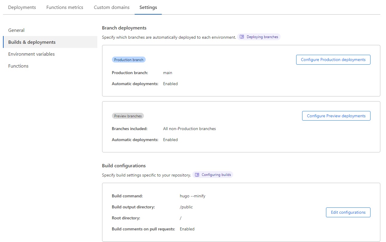 Build settings